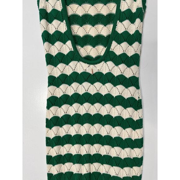 Misa Los Angeles Miss Rosalia Crochet Knit Maxi Dress Emerald Cream Small NWT - Picture 11 of 14